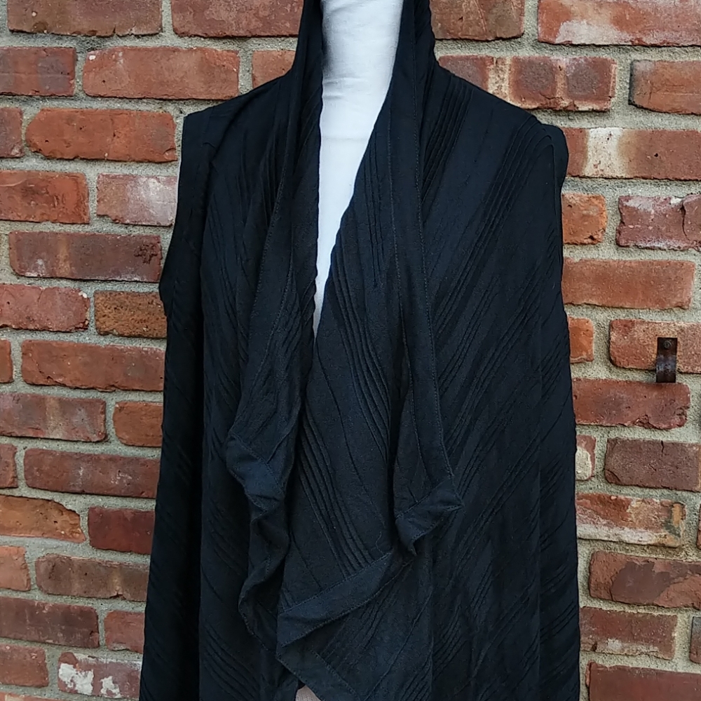 St. John Suede contrast with Silk Cashmere Black sweater Size 8/10 Medium